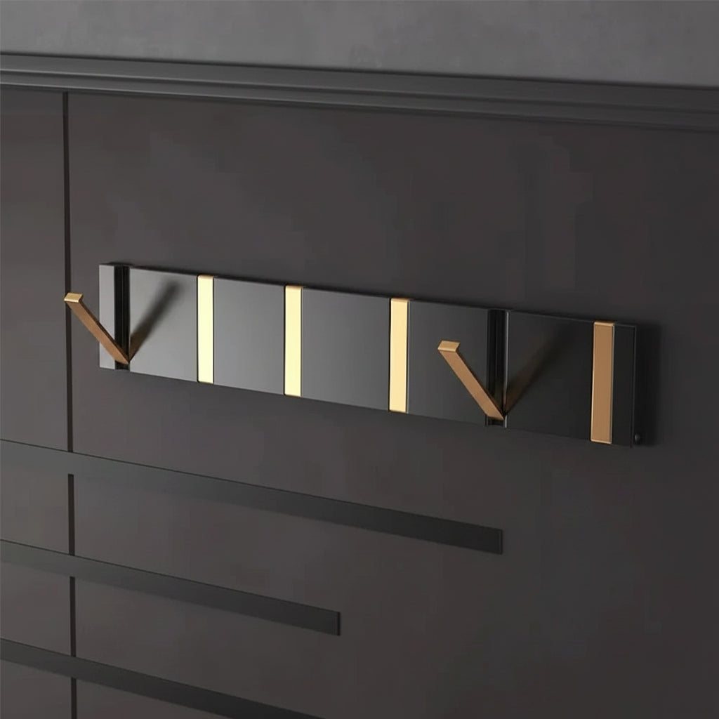 Foldable Stainless Steel Wall-Mounted Coat Rack with Retractable Hooks