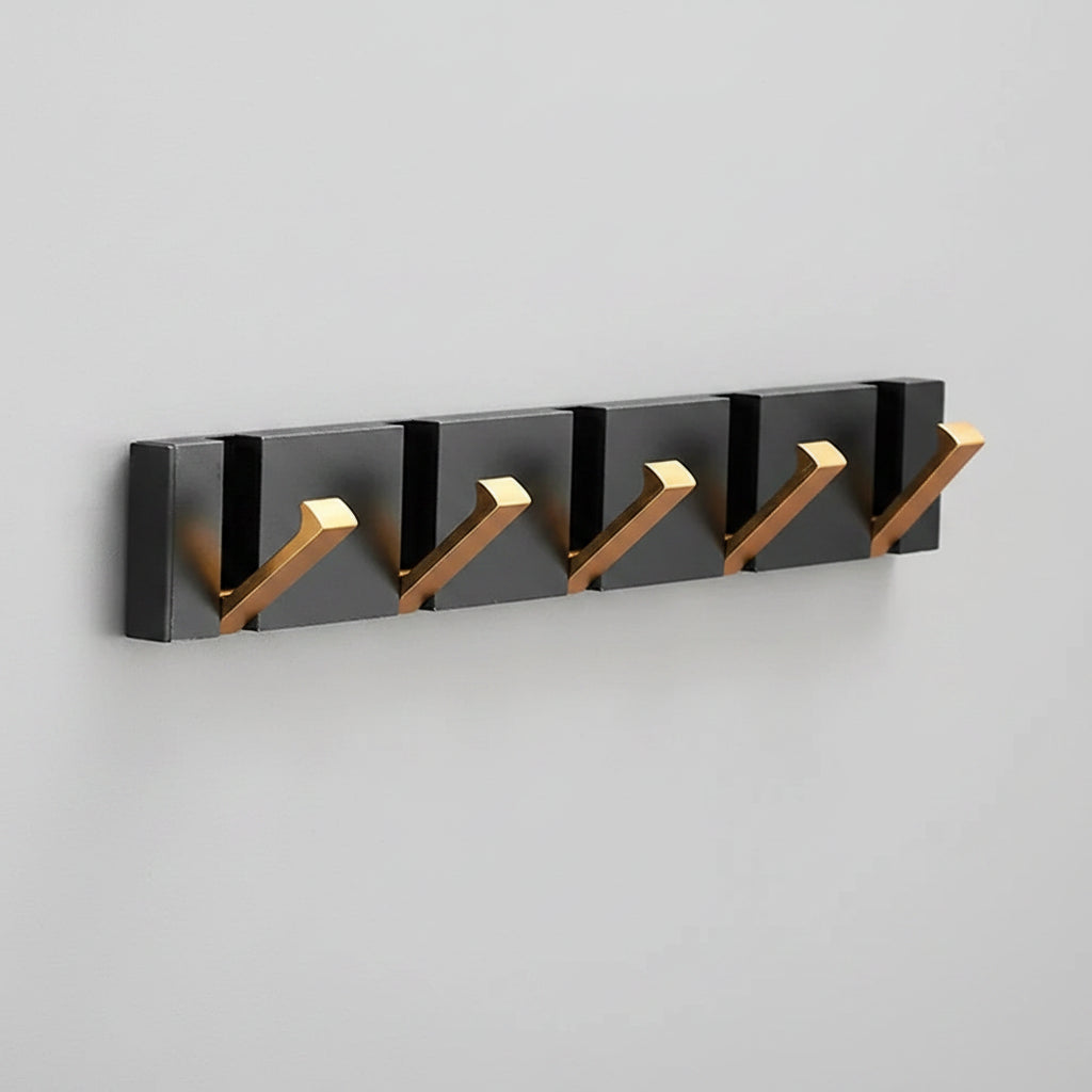 Foldable Stainless Steel Wall-Mounted Coat Rack with Retractable Hooks