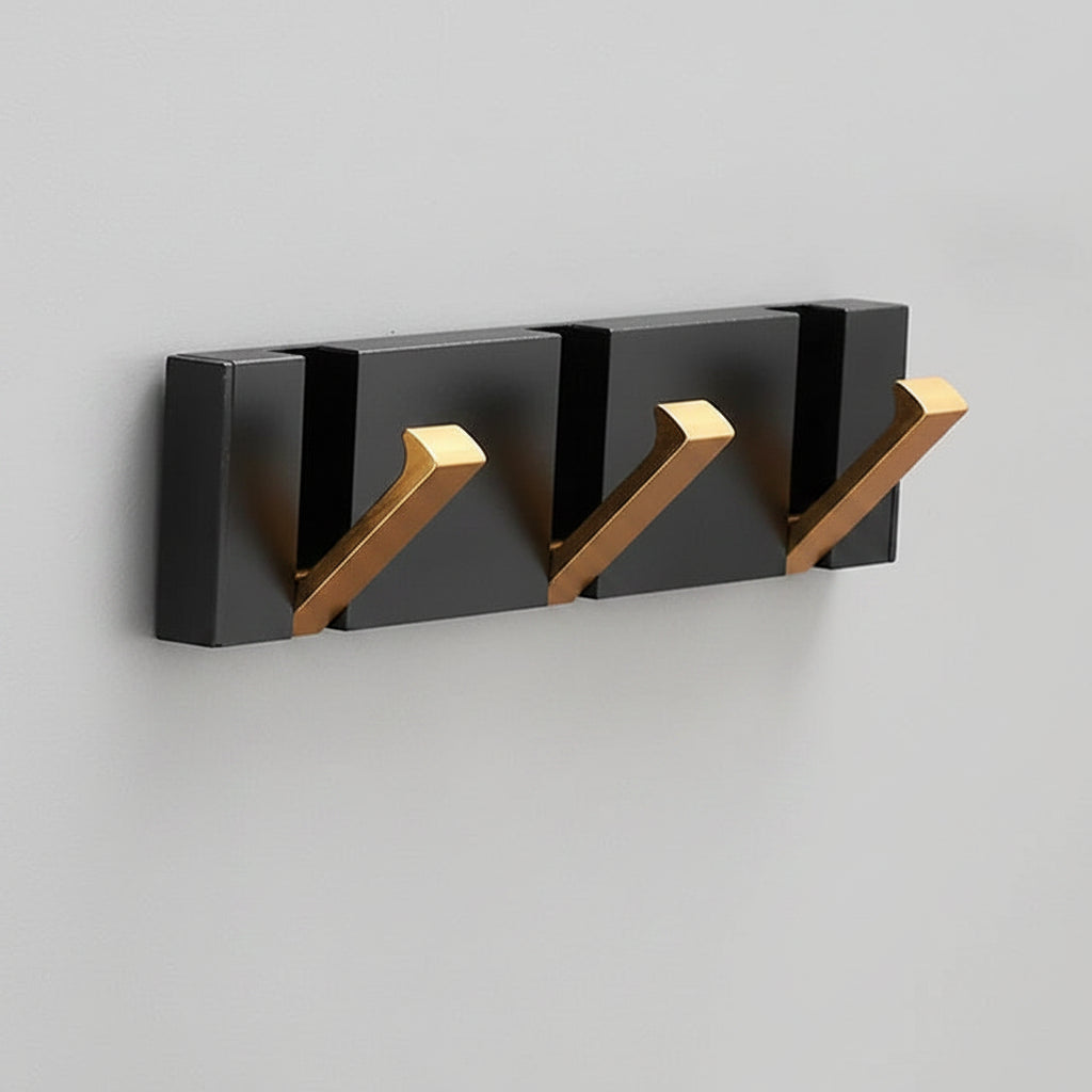 Foldable Stainless Steel Wall-Mounted Coat Rack with Retractable Hooks