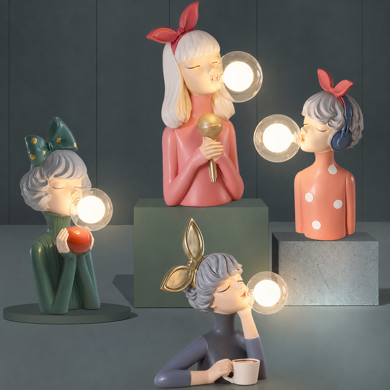 Girl with Balloon LED Table Lamp