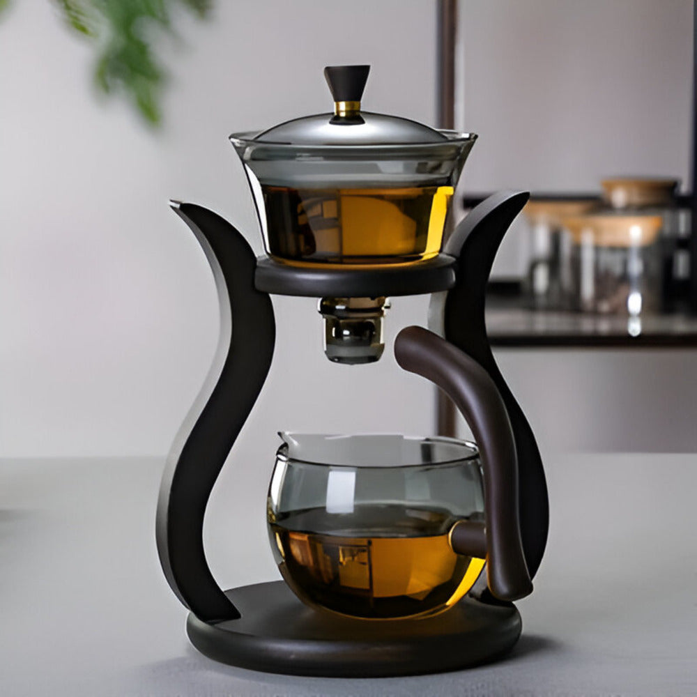 Wooden Stand Glass Tea Infuser