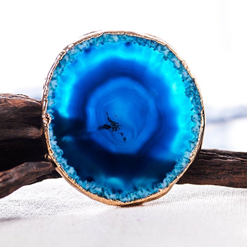 Gold-Plated Natural Stone Drink Coasters