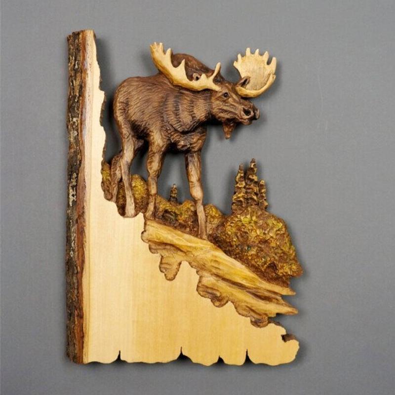 Handcrafted Animal Wall Art Carving Decorative Sculpture