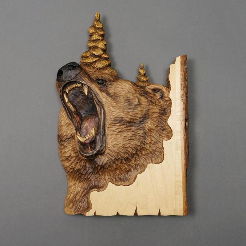 Handcrafted Animal Wall Art Carving Decorative Sculpture