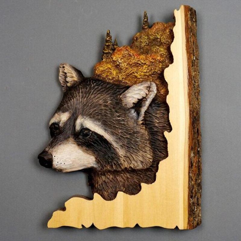 Handcrafted Animal Wall Art Carving Decorative Sculpture