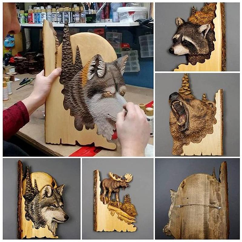 Handcrafted Animal Wall Art Carving Decorative Sculpture