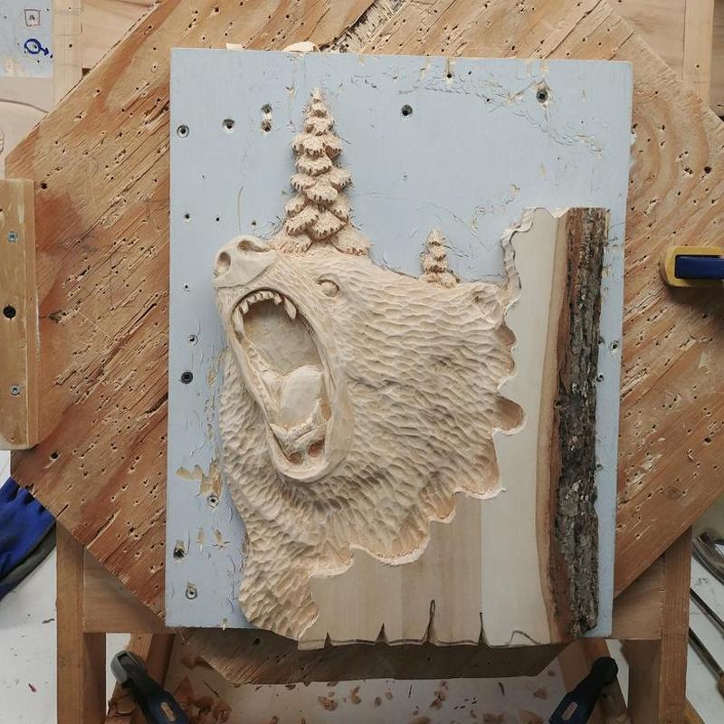 Handcrafted Animal Wall Art Carving Decorative Sculpture