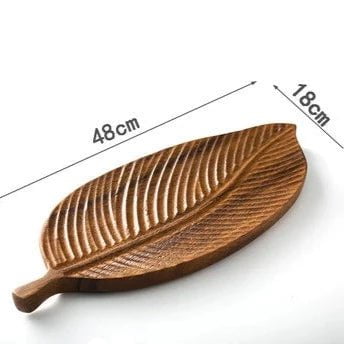 Handcrafted Wooden Serving Plate - Unique Black Walnut Leaf Platter for Elegant Dining and Decor