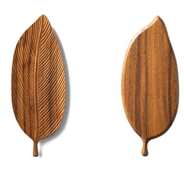 Handcrafted Wooden Serving Plate - Unique Black Walnut Leaf Platter for Elegant Dining and Decor