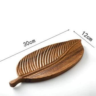 Handcrafted Wooden Serving Plate - Unique Black Walnut Leaf Platter for Elegant Dining and Decor