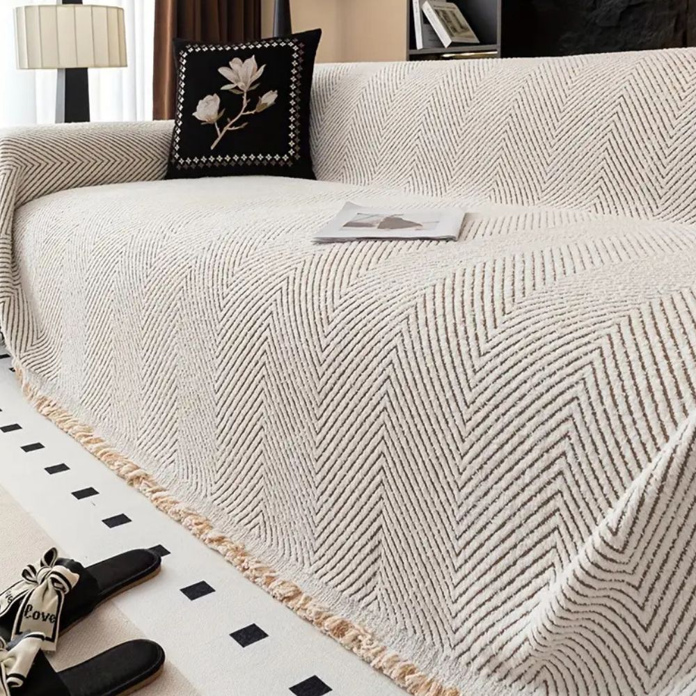 Herringbone Microfibre Sofa Cover