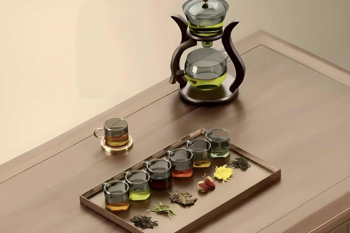 Wooden Stand Glass Tea Infuser