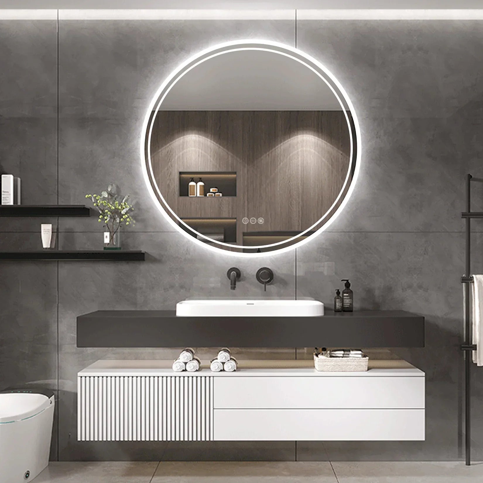 Illuminated Bathroom Mirror with Touch Control
