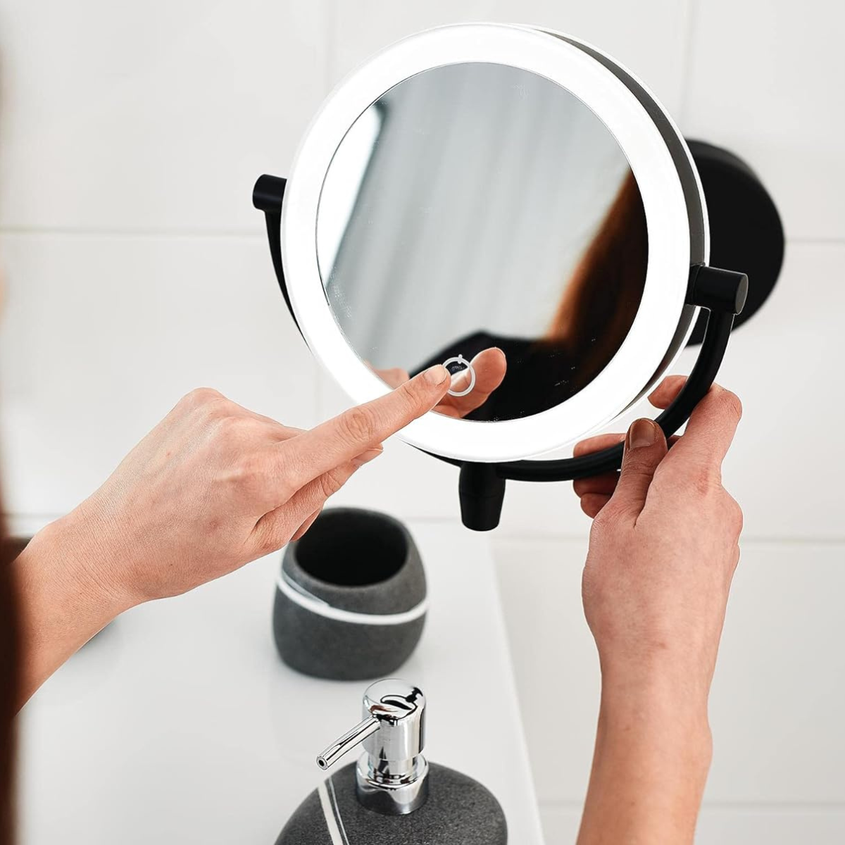 Illuminated Makeup Mirror with Magnification