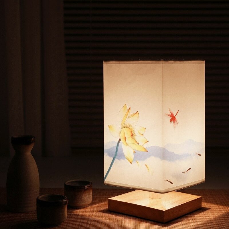 Japanese-Scandinavian Minimalist Table Lamp in Natural Bamboo and Wood – Ideal Bedside or Desk Lamp for Serene Interiors