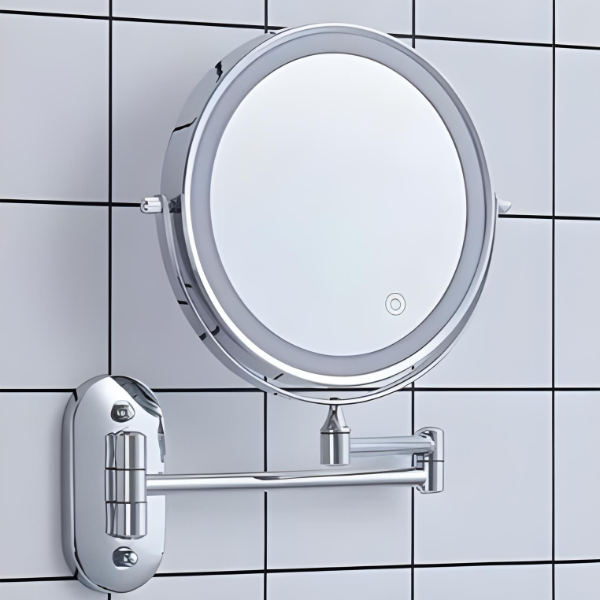 Round LED Wall Light Mirror with Rotating Eclipse-Effect Discs
