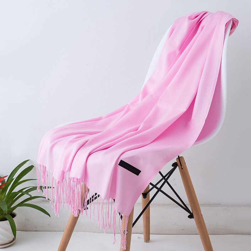 Long Cashmere Scarf Soft Tassel Winter Wrap for Women
