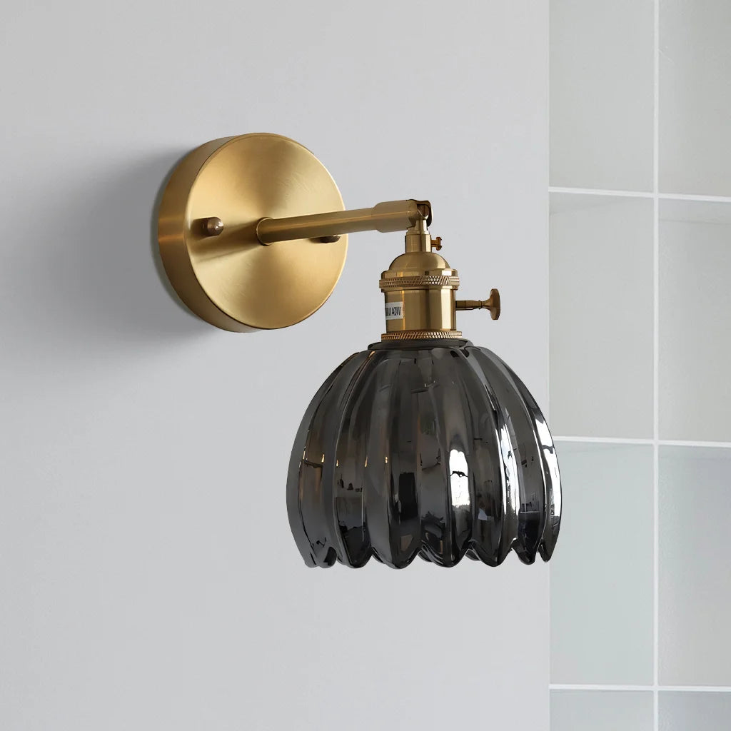 Lotus Glass Wall Light – Contemporary Sconce with Brushed Nickel Finish for Elegant Home Decor