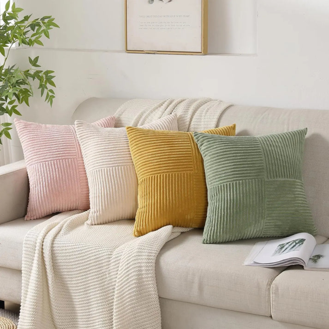 Luxury Decorative Cushion Cover 45x45 cm Plush Pillow with Hidden Zipper - Perfect for Couch and Bed, Stylish Scatter Cushion