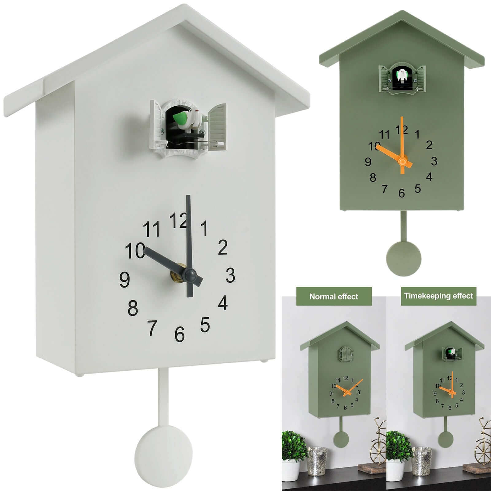 Magnifying Silent-Sweep Quartz-Movement Wall Clock