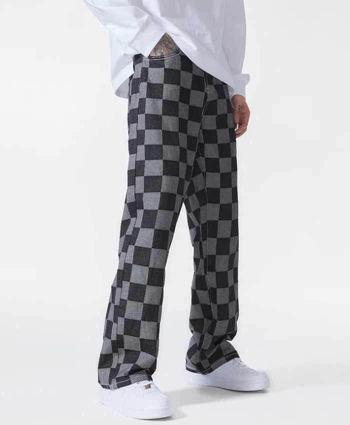 Men’s Black Checkered Pants