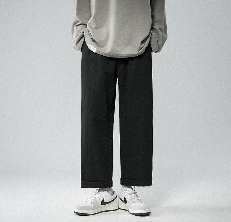 Men’s Elastic-Waist Straight-Leg Pants