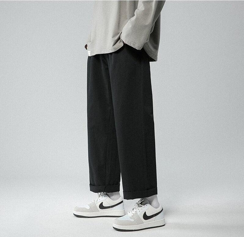 Men’s Elastic-Waist Straight-Leg Pants