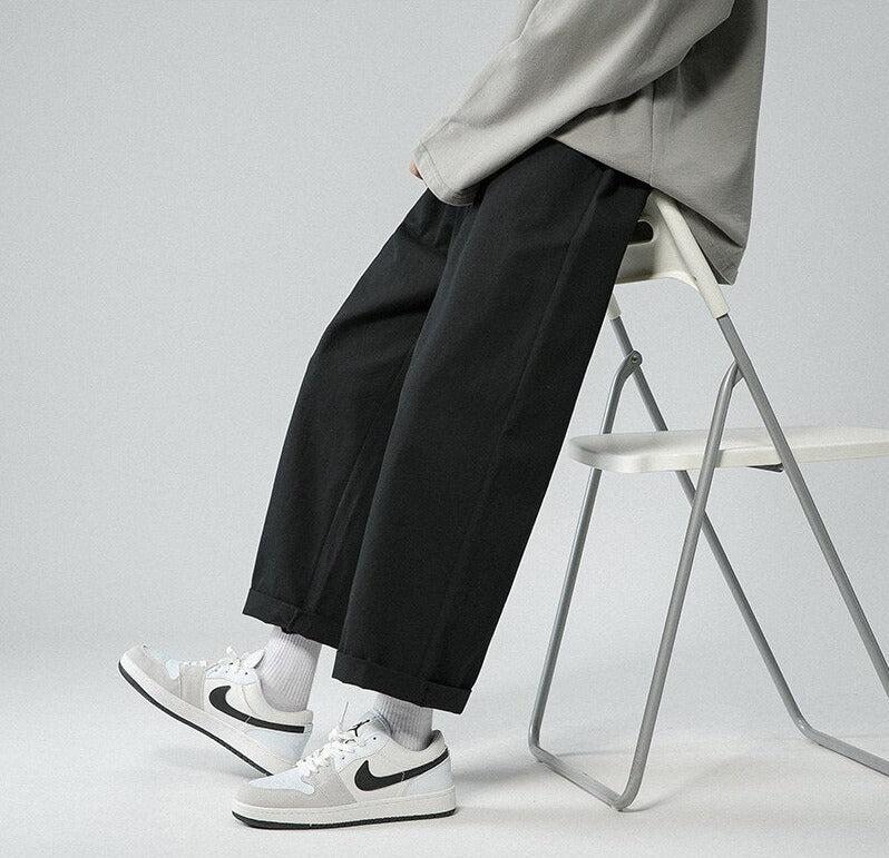 Men’s Elastic-Waist Straight-Leg Pants