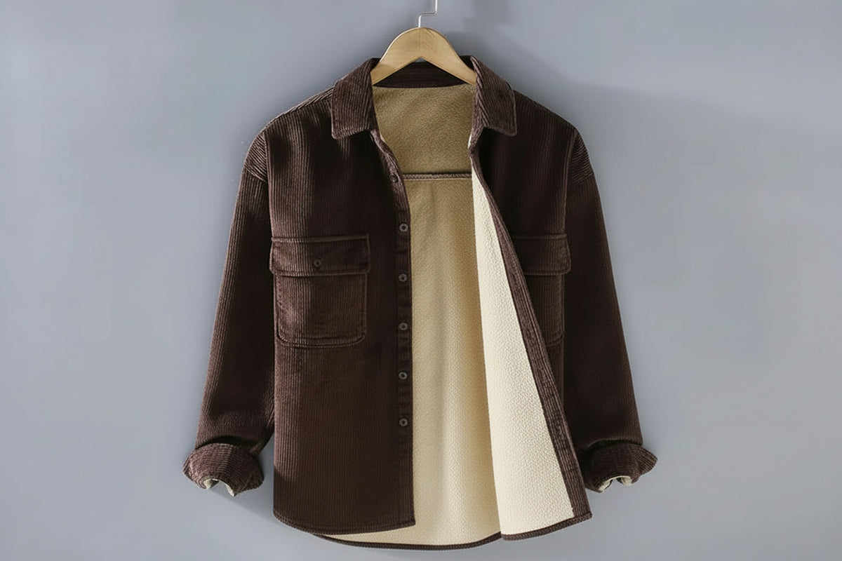 Men’s Fleece-Lined Corduroy Overshirt
