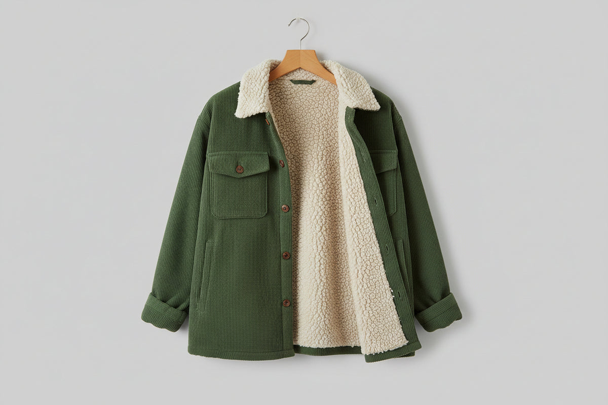 Men’s Fleece-Lined Corduroy Overshirt