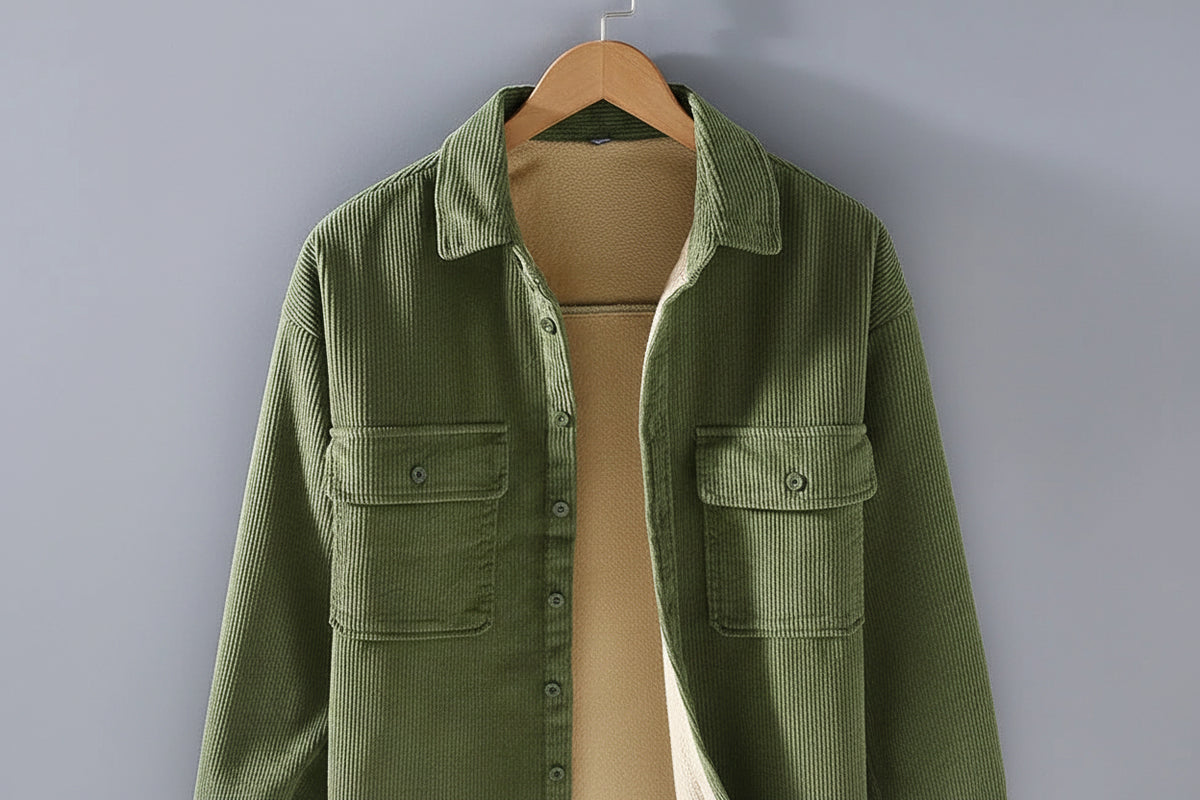 Men’s Fleece-Lined Corduroy Overshirt