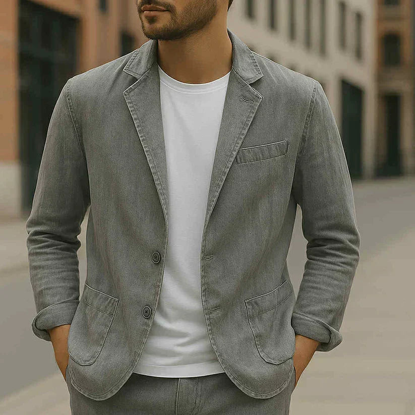 Men’s Linen Blazer with Tailored Fit