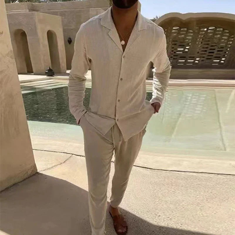 Men’s Linen Set with Matching Trousers