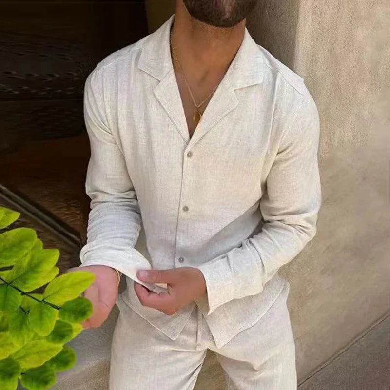 Men’s Linen Set with Matching Trousers