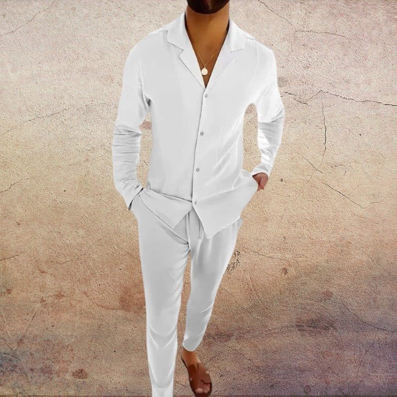 Men’s Linen Set with Matching Trousers