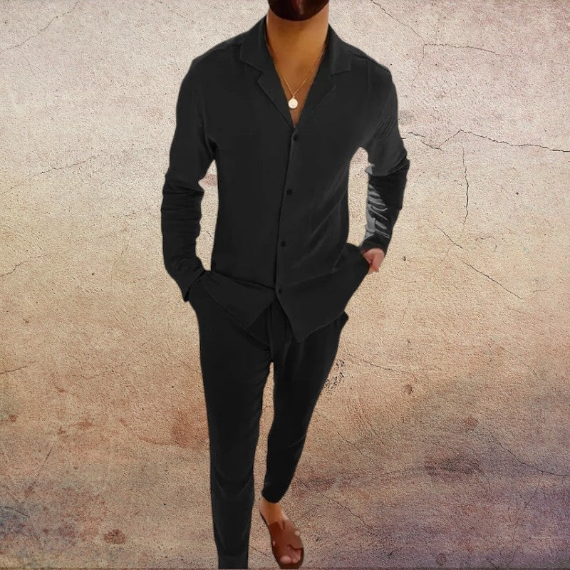 Men’s Linen Set with Matching Trousers