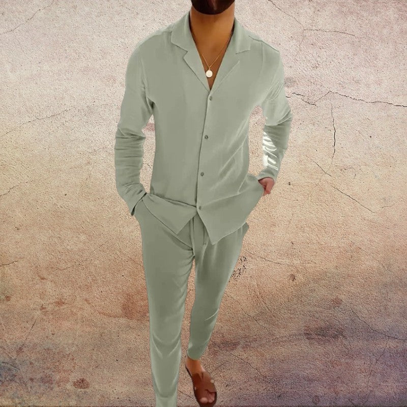 Men’s Linen Set with Matching Trousers