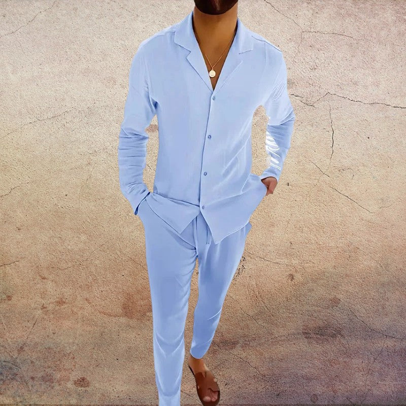 Men’s Linen Set with Matching Trousers