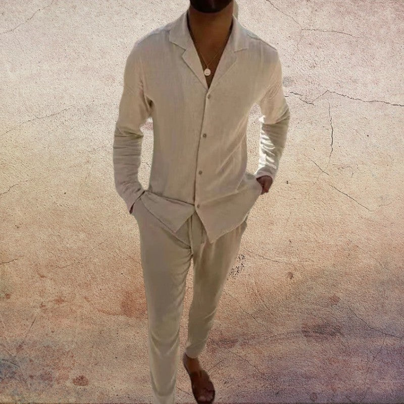 Men’s Linen Set with Matching Trousers
