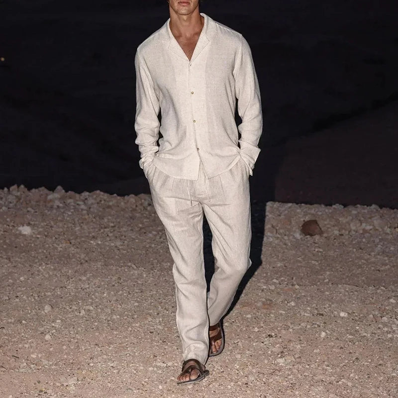 Men’s Linen Set with Matching Trousers