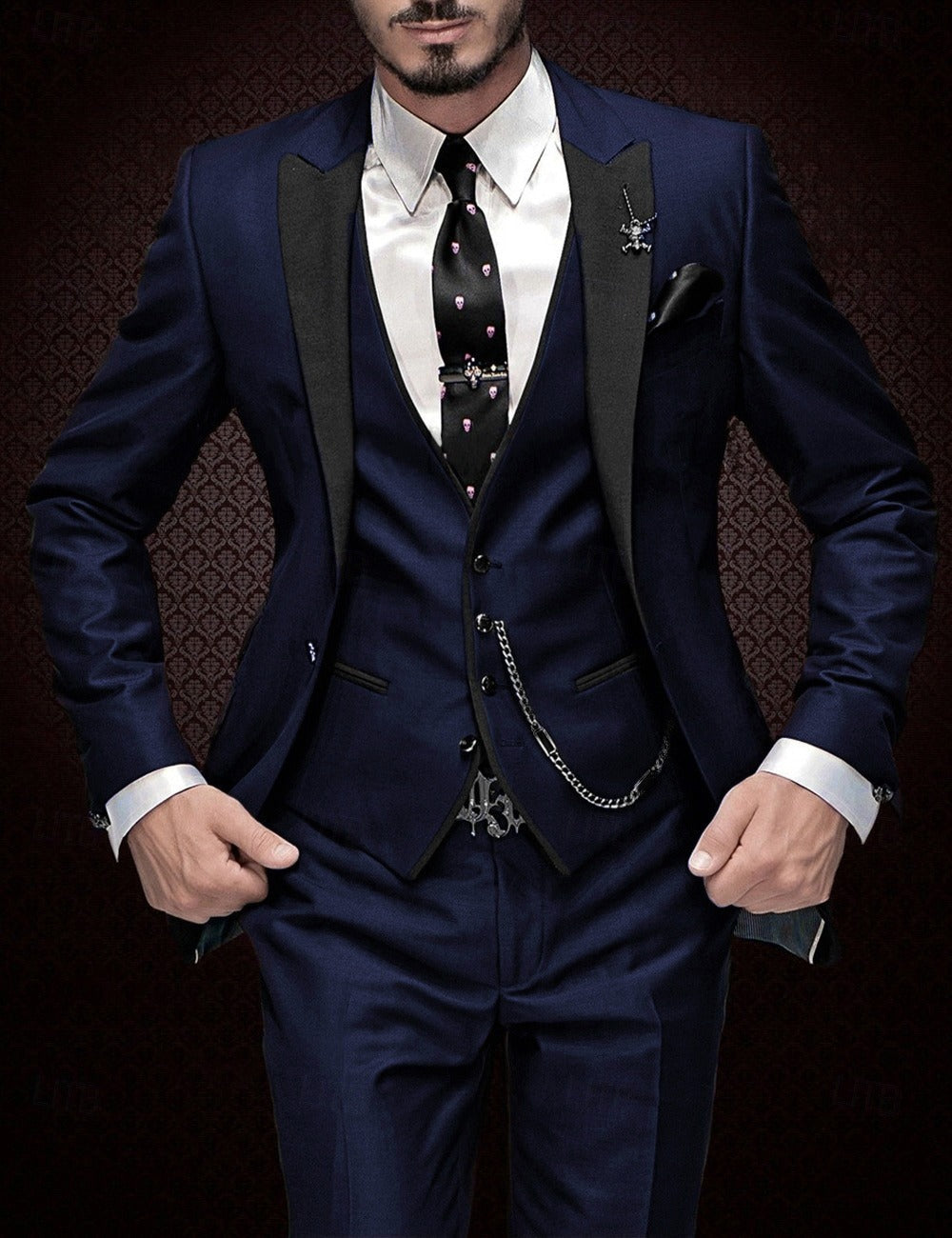 Men’s Peak-Lapel Three-Piece Suit