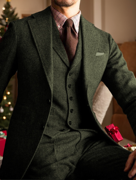 Men’s Single-Breasted Three-Piece Suit