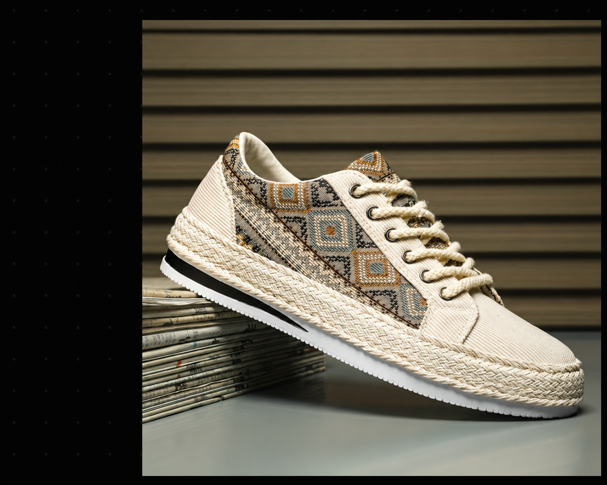 Men's Sneakers With Woven Pattern