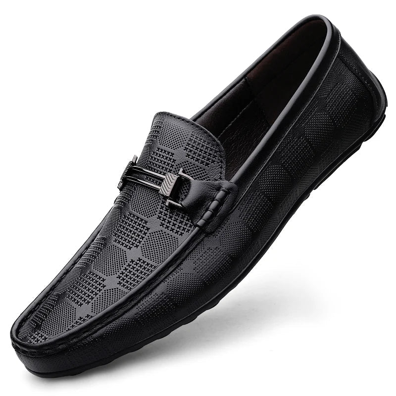 Men’s Textured Slip-On Moccasin Loafers