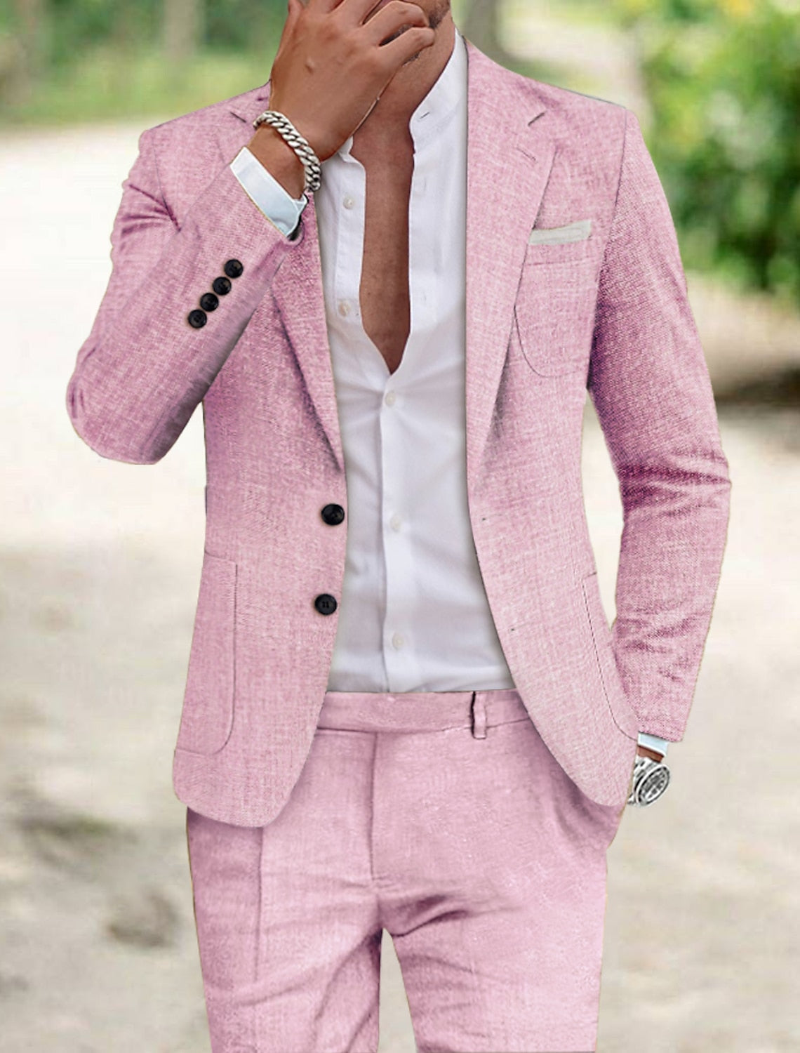 Men’s Two-Piece Linen Suit