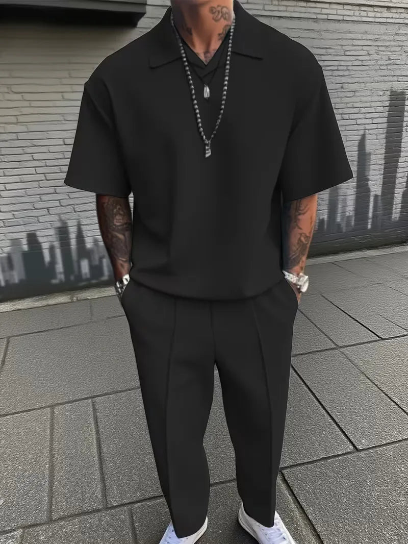 Men’s Two-Piece Set with Polo Shirt