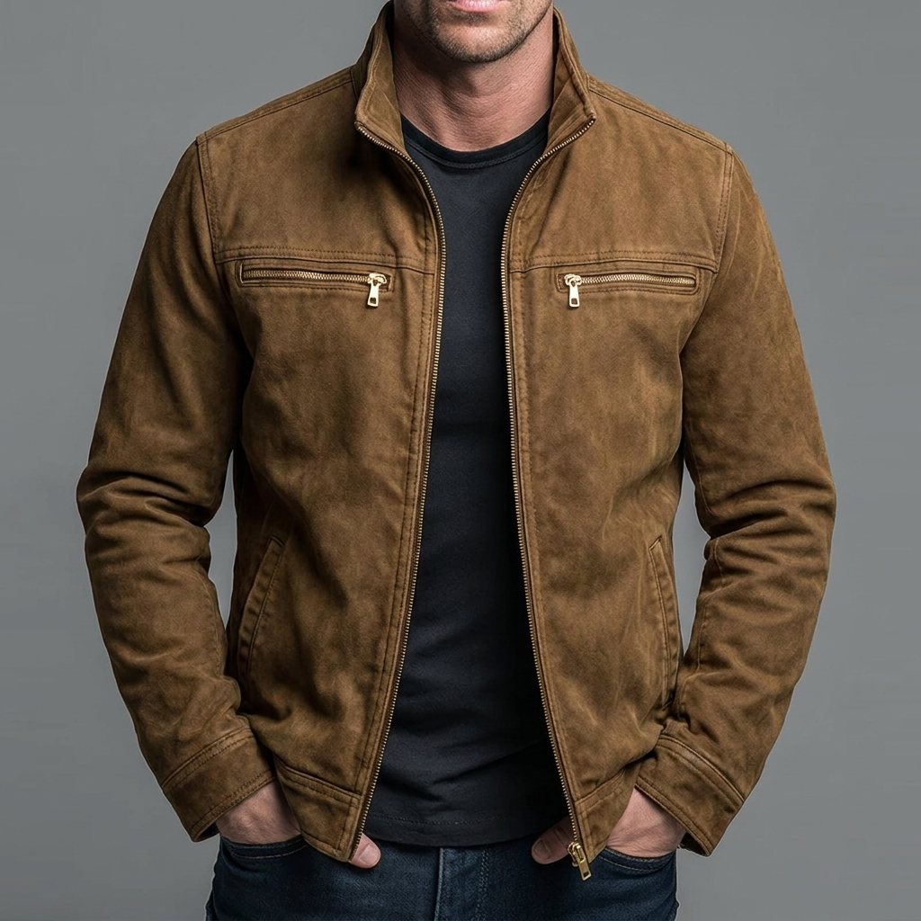 Men's Utility Jacket with Front Zip