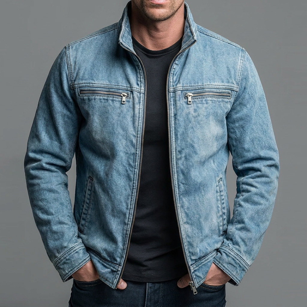 Men's Utility Jacket with Front Zip