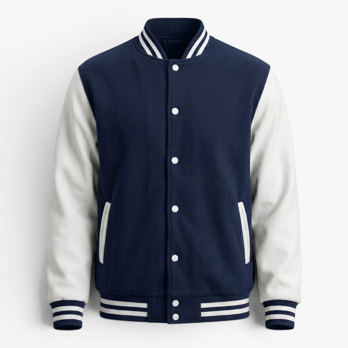 Men’s Varsity Bomber Jacket with Contrast Sleeves