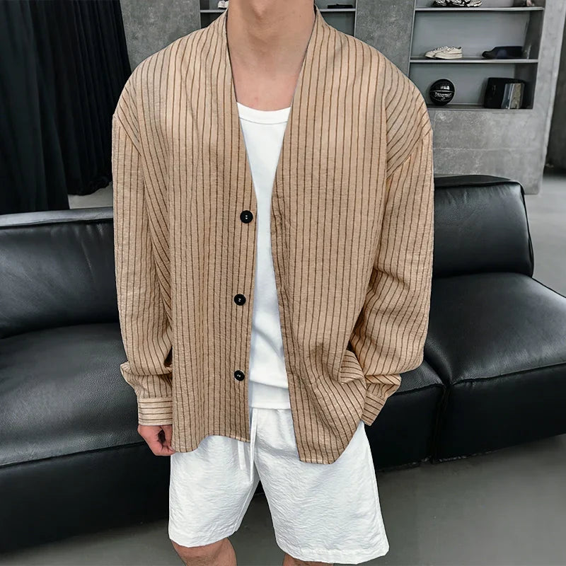 Men’s Vertical-Striped Shirt